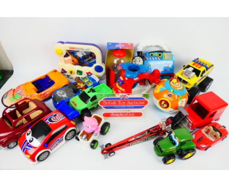 V Tech - Mattel - New Line - B&M - Lanard. A selection of Forty loose model vehicles and childrens toys appearing in Playworn