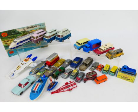 Corgi - Dinky - Matchbox - A collection of unboxed vehicles including Ford Thames Caravan # 420, Cadillac Superior Ambulance 