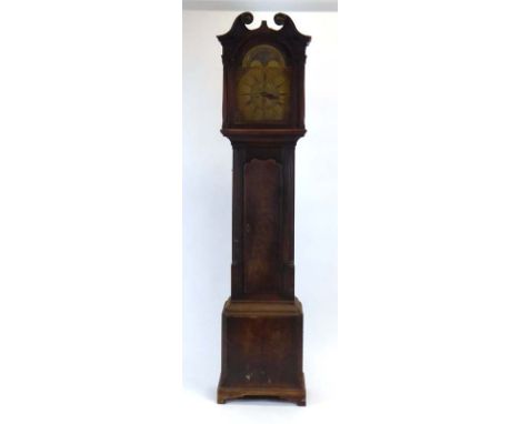 Thomlinson, Liverpool: an 18th century and later longcase clock, the movement striking on a bell, the brass dial with Arabic 