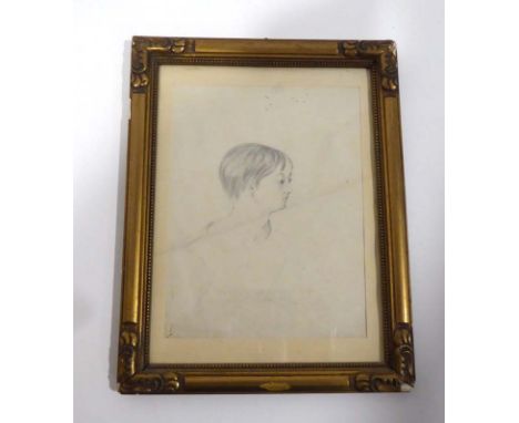 Attributed to Thomas Musgrave Joy (1812-1866),A head and shoulders portrait of Miss Eliza Sanders,unsigned,pencil sketch,20 x