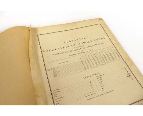 History of Morgan County, Illinois. C. 1875. Large folio volume presumably lacking original title page. Composed of 1. Ensign