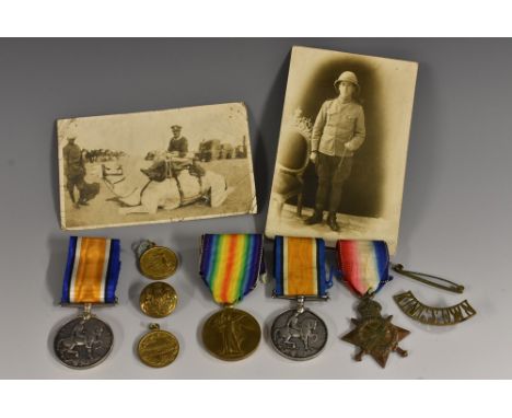 Medals, World War One, Local Interest, group of three, named to SE-12948 A. Cpl. J. Cartlidge A.V.C. [Army Veterinary Corps],