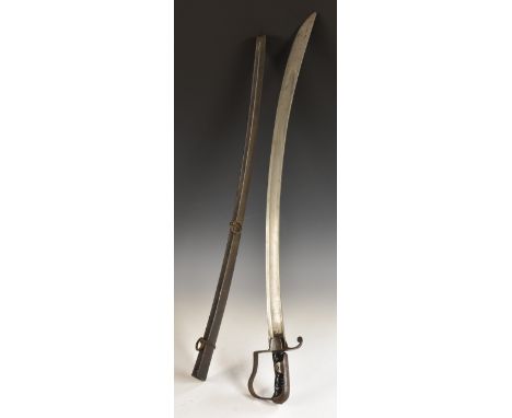 A 1796 Light Cavalry trooper's sword, by JJ Runkell, Solingen, curved single fullered blade with makers marking to spine, the