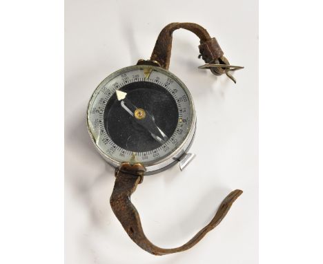  A World War II Russian army wrist compass, with leather strap, dated 1941