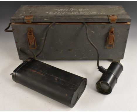 World War Military Issue W Ottway &amp; Sons Ltd night signal light, the case inscribed Handle Like Eggs Ref No.5C/2801  Box 