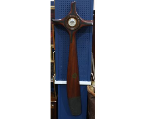 World War One - RFC/RAF, a Bristol B.E.2.E. propeller 1916, mounted with a barometer, 167cm longThe propellor serial number 8