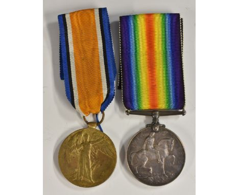 Medals, World War One, pair: British War and Victory Medals, awarded to 37157 Pte. G. Cadman, S. Staff. R., (2) 