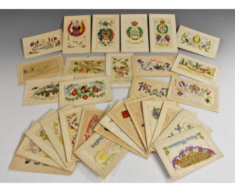 World War I - Ephemera - a collection of patriotic Great War embroidered postcards, mostly sent by the same hand, including S