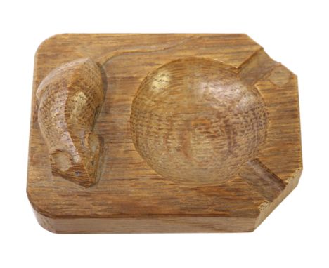 'Mouseman' oak ashtray by Robert Thompson of Kilburn   Condition Report   Click here for further images, condition, auction t