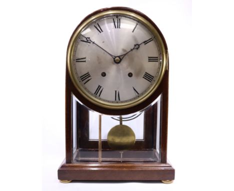 19th century German five glass mantel clock, by 'Winterhalder & Hofmeier', silvered dial, quarter striking Westminster moveme
