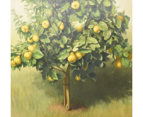 Raquel Alvarez Sardina (Spanish b.1967) oil on canvas Membrillo a large depiction of a quince tree, artists monogram lower ri