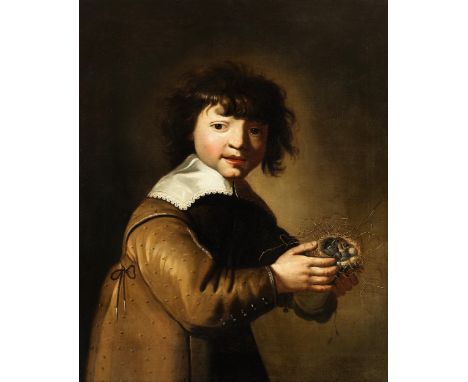 Jacob Gerritsz. Cuyp, 1594 Dordrecht – 1651/ 52 ebenda, zug.Halbportrait eines Knaben mit VogelnestÖl auf Leinwand.77 x 63 cm