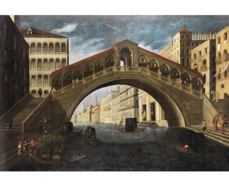 Josef Heintz d. J., um 1600 Augsburg – um 1678 VenedigVedute mit RialtobrückeÖl auf Leinwand. Altdoubliert.127 x 184 cm.In sc