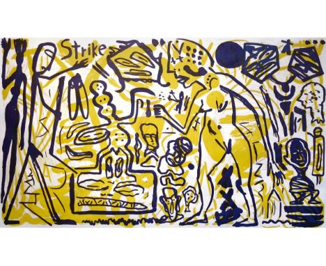 A.R. Penck, eigentlich "Ralf Winkler" 1939 Dresden – 2017 ZürichStrike, 1990Aquatinta-Radierung auf Bütten.Rahmenmaß: 121,5 x