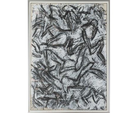 KAI SUDECK (1928 Lübeck - 1995 Ratzeburg) Mischtechnik auf Papier, "Informelle Komposition mit rosa Akzenten" (1977), unten l