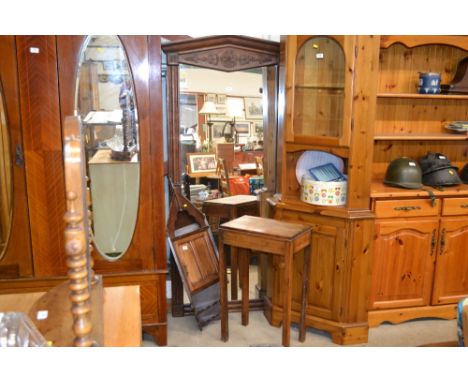 A wooden framed easel cheval mirror 