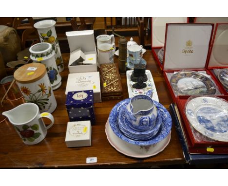 A quantity of Spode Italian pattern china to include bowls and a jug; a Minton Haddon Hall pot and cover; two Wedgwood Millen