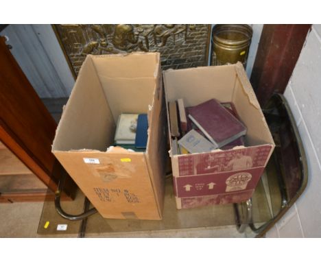 Two boxes of books and a mirror 