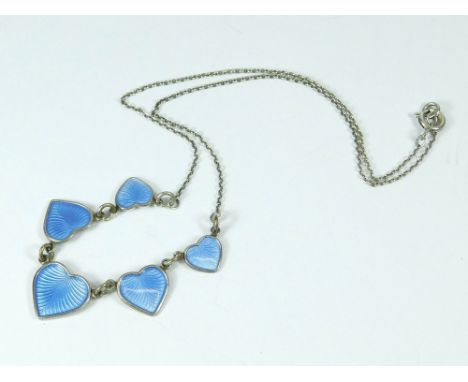DANISH SILVER. A Danish silver & blue enamel necklace by Volmer Bahner.  Please note that all items in this auction are previ