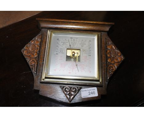 Small oak cased wall barometer 