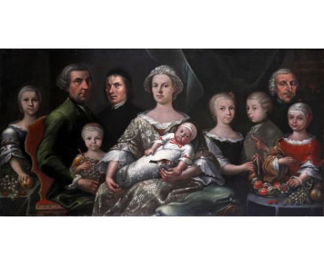 Elias Dollhopf (German 1703-1773) A family portrait signed and dated 1763 (upper left) and further inscribed (upper right) oi