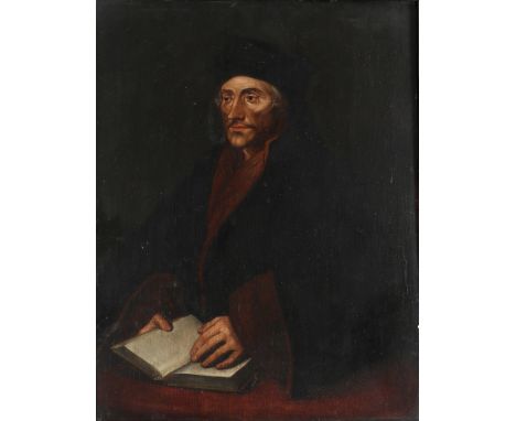 After Hans Holbein II Portrait of Desiderius Erasmus of Rotterdam (1466/69-1536) Oil on panel 51.5 x 39.9cm; 20¼ x 15¾in