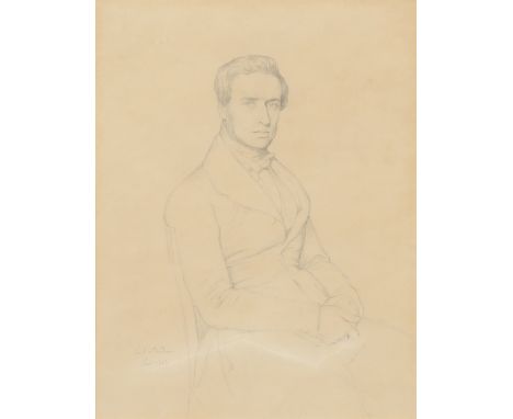 Paul-Jean Flandrin (French 1811-1902) Portrait of a seated gentleman Signed inscribed and dated Paris 1838 Pencil 27.9 x 21.4