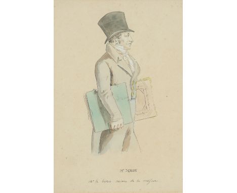 Philibert-Louis Debucourt (French 1755-1832) Portrait of Dominique Vivant, Baron Denon (1747-1825) Titled and inscribed Pen, 
