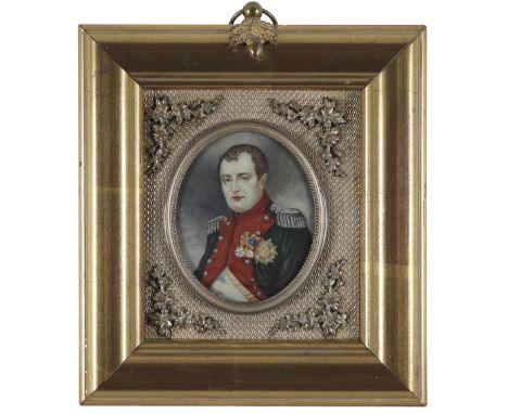 λEnglish School 19th Century Portrait miniature of Napoleon Bonaparte in uniform; Portrait miniature of Horatio Nelson, 1st V