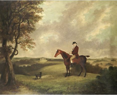 After Eden Upton Eddis Portrait of Henry Lascelles, 2nd Earl of Harewood on Horseback, Harewood House in the distance oil on 