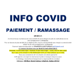 INFO COVID - PAIEMENTS & RAMASSAGE