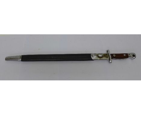 A British 1907 pattern bayonet with scabbard