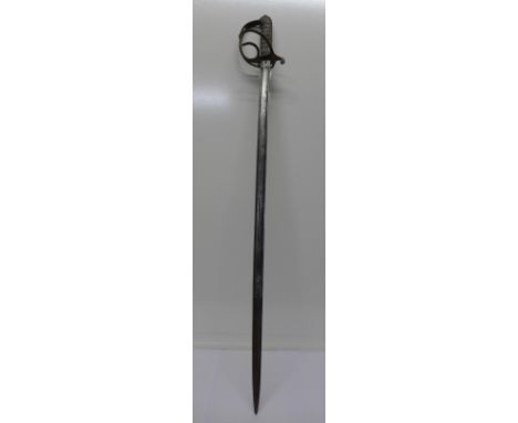 A George V sword with etched blade, no scabbard