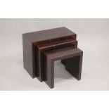A NEST OF THREE ART DECO DESIGN TABLES. Largest 3ft long.