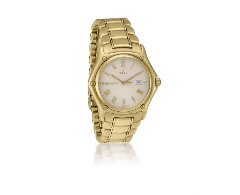 AN 18K GOLD BRACELET WATCH, BY EBEL, CIRCA 2001The 7-jewel Cal-87 quartz movement, with circular champagne dial, applied gilt