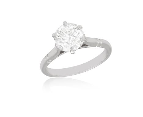 A DIAMOND SINGLE-STONE RINGThe old brilliant-cut diamond weighing approximately 1.80ct within a six-claw setting, mounted in 