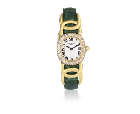 A LADY'S 18K GOLD AND DIAMOND-SET 'ELLIPSE D'OR' WRISTWATCH, BY PATEK PHILIPPE, CIRCA 20006-jewel Cal-E15 quartz movement, th