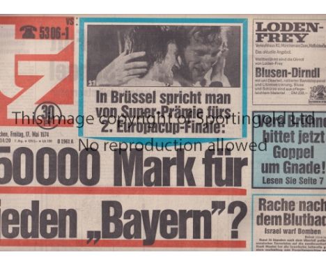 1974 EUROPEAN CUP FINAL REPLAY     Bayern Munich v Atletico Madrid played 17/5/1974 at Heysel Stadium, Brussels. Scarce ''TZ 