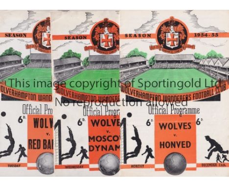 WOLVES       Five programmes for home Friendlies v Honved 54/5, Moscow Dynamo 55/6, Red Banner 56/7, Real Madrid 57/8. writin