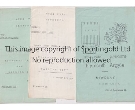 PLYMOUTH ARGYLE     Twenty home programmes for Reserve and Youth Team matches. Wessex Youth League v Bristol City 62/3 and 64