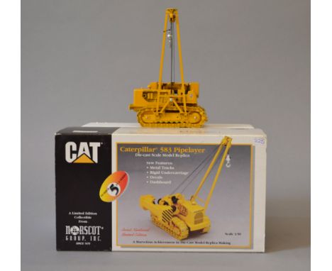 Norscot (Conrad) 2875 Caterpillar 583 Pipelayer 1:50 scale diecast model, ltd.ed. VG, boxed.