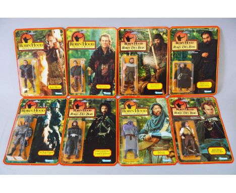 Eight Kenner 'Robin Hood: Prince of Thieves' action figures: Crossbow Robin Hood; Friar Tuck;  Azeem; Sheriff of Nottingham; 