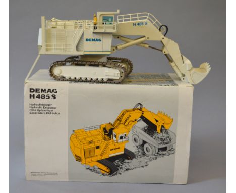 NZG 357 Demag H 485 S Hydraulic Excavator, white, 1:50 scale diecast model. G, boxed.