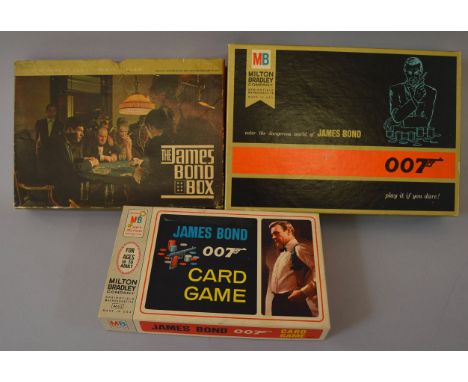 James Bond 007. Three James Bond games: Waterman's The James Bond Box, including board with score panel (some damage to green