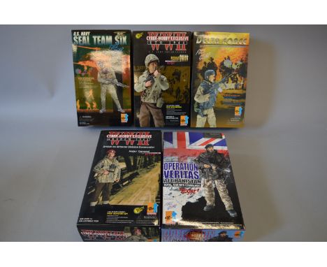 Five Dragon 1:6 scale soldier action figures: US Navy Seal Team Six 'Rick'; WWII Arnhem 1944 British 1st Airborne Division Co