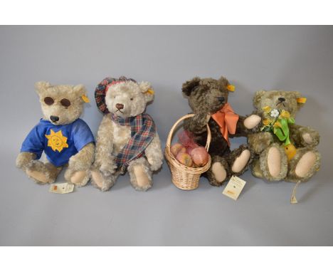Four Steiff 'Seasons' Teddy Bears: Spring; Summer; Autumn; Winter. VG but dusty. (4)