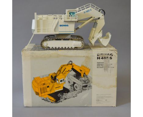 NZG 357 Demag H 485 S Hydraulic Excavator, white, 1:50 scale diecast model. VG, boxed.