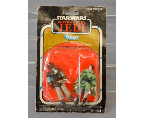Kenner Star Wars Return of the Jedi Twin Pack containing Weequay (no vibro axe); Princess Leia Organa in Combat Poncho (no he