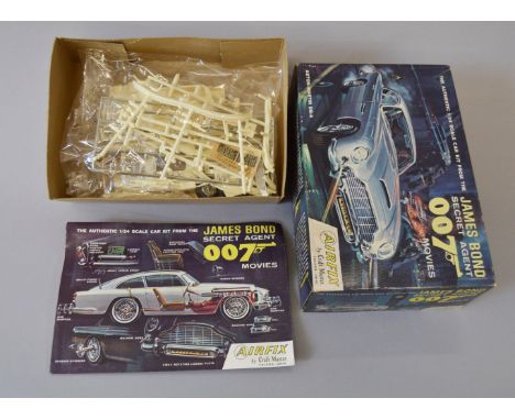 James Bond 007. Airfix by Craft Master No. 007-200 James Bond Aston Martin DB5 1:24 scale plastic model kit. Started, not che