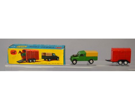 A boxed Corgi Gift Set No. 2 Land Rover with Rice's Pony Trailer and Pony. Overall models appear G+ in F/G complete box with 